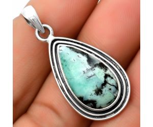Dendritic Chrysoprase - Africa 925 Sterling Silver Pendant Jewelry SDP112844 P-1248, 12x22 mm