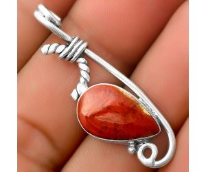 Natural Red Moss Agate Pendant SDP112869 P-1682, 10x16 mm
