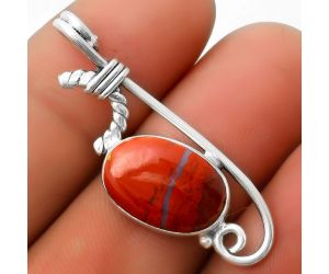Natural Red Moss Agate Pendant SDP112870 P-1682, 11x16 mm