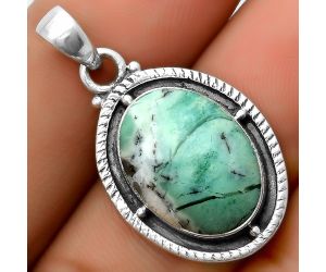 Dendritic Chrysoprase - Africa 925 Sterling Silver Pendant Jewelry SDP113114 P-1495, 13x18 mm