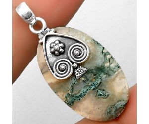 Natural Horse Canyon Moss Agate Pendant SDP113212 P-1388, 21x34 mm