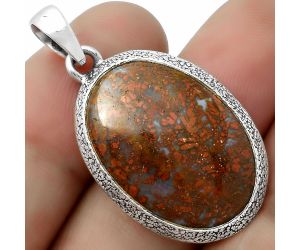 Natural Red Moss Agate Pendant SDP113823 P-1538, 17x25 mm