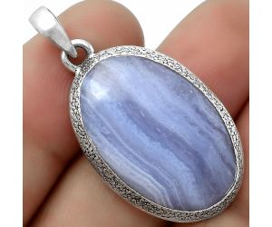 Natural Blue Lace Agate - South Africa Pendant SDP113824 P-1538, 17x26 mm