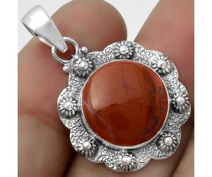 Natural Red Moss Agate Pendant SDP113839 P-1427, 14x14 mm