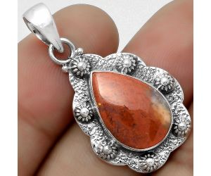 Natural Red Moss Agate Pendant SDP113843 P-1427, 11x17 mm