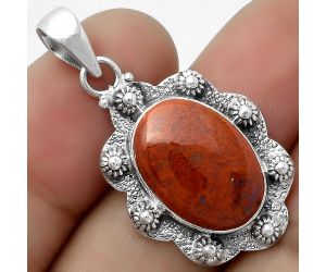 Natural Red Moss Agate Pendant SDP113862 P-1427, 12x17 mm