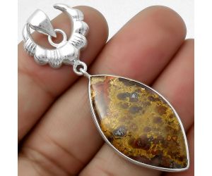 Crescent Moon Cady Mountain Agate Pendant SDP113967 P-1232, 18x22 mm