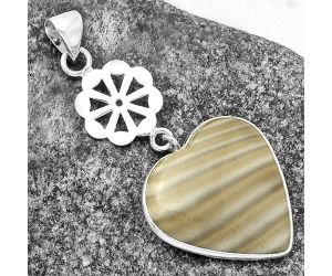 Valentine Gift Heart Natural Flint Stone Pendant SDP114188 P-1634, 22x22 mm