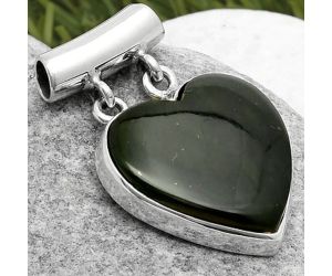 Valentine Gift Heart Natural Chrome Chalcedony Pendant SDP114550 P-1198, 19x19 mm