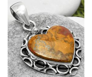 Valentine Gift Heart Natural Rare Cady Mountain Agate Pendant SDP114667 P-1242, 18x18 mm