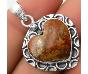 Valentine Gift Heart Natural Rare Cady Mountain Agate Pendant SDP114674 P-1242, 19x19 mm