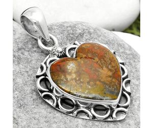 Valentine Gift Heart Natural Rare Cady Mountain Agate Pendant SDP114674 P-1242, 19x19 mm