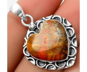 Valentine Gift Heart Natural Rare Cady Mountain Agate Pendant SDP114687 P-1242, 18x19 mm