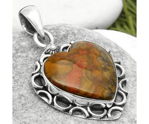 Valentine Gift Heart Natural Rare Cady Mountain Agate Pendant SDP114687 P-1242, 18x19 mm