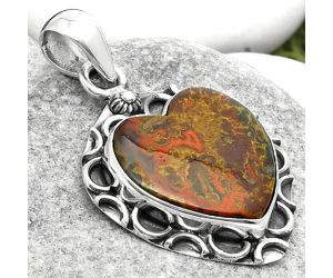 Valentine Gift Heart Natural Rare Cady Mountain Agate Pendant SDP114702 P-1242, 18x19 mm