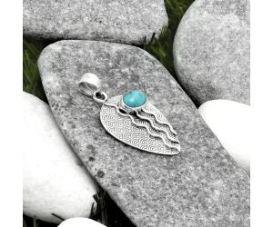 Natural Kingman Turquoise 925 Sterling Silver Pendant P-1267, 6x9 mm