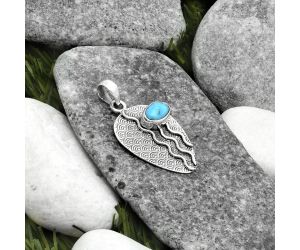 Natural Kingman Turquoise 925 Sterling Silver Pendant P-1267, 6x10 mm