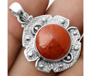 Natural Red Moss Agate Pendant SDP115680 P-1577, 15x15 mm
