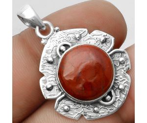 Natural Red Moss Agate Pendant SDP115682 P-1577, 14x14 mm