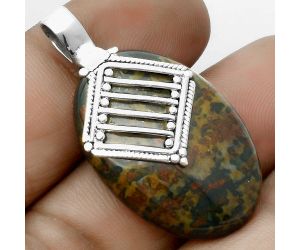 Natural Blood Stone - India Pendant SDP115793 P-1462, 21x32 mm
