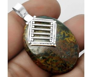 Natural Blood Stone - India Pendant SDP115799 P-1462, 16x34 mm