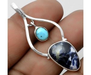Natural Sodalite & Turquoise Pendant SDP115887 P-1648, 12x17 mm