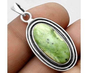 Dendritic Chrysoprase - Africa 925 Sterling Silver Pendant Jewelry SDP115949 P-1248, 11x21 mm