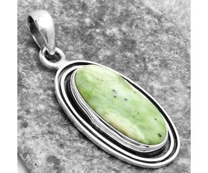 Dendritic Chrysoprase - Africa 925 Sterling Silver Pendant Jewelry SDP115949 P-1248, 11x21 mm