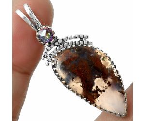 Natural Red Moss Agate & Mystic Topaz Pendant SDP116729 P-1268, 15x27 mm