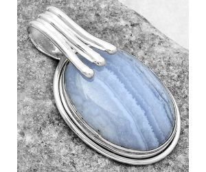 Natural Blue Lace Agate - South Africa Pendant SDP116788 P-1664, 17x23 mm