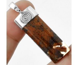 Natural Red Moss Agate Pendant SDP116811 P-1139, 12x30 mm
