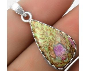 Natural Ruby In Fuchsite Pendant SDP117085 P-1637, 14x25 mm