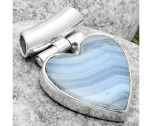 Valentine Gift Heart Blue Lace Agate - South Africa Pendant SDP117187 P-1621, 17x17 mm