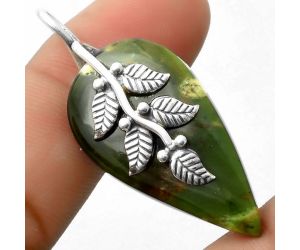 Leaves - Natural Chrome Chalcedony Pendant SDP117281 P-1291, 19x36 mm