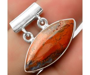 Natural Red Moss Agate Pendant SDP117288 P-1198, 11x25 mm