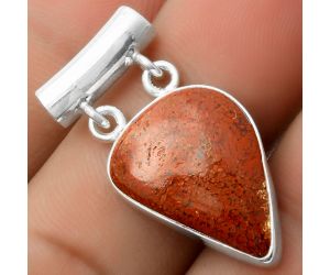 Natural Red Moss Agate Pendant SDP117289 P-1198, 14x19 mm