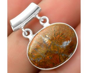 Natural Red Moss Agate Pendant SDP117330 P-1198, 15x20 mm