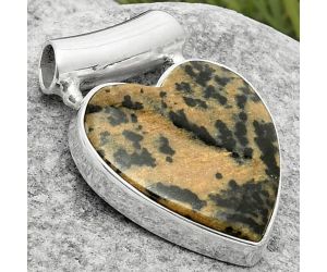 Valentine Gift Heart Russian Honey Dendrite Opal Pendant SDP117439 P-1259, 18x19 mm