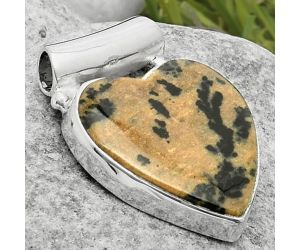 Valentine Gift Heart Russian Honey Dendrite Opal Pendant SDP117463 P-1259, 18x20 mm