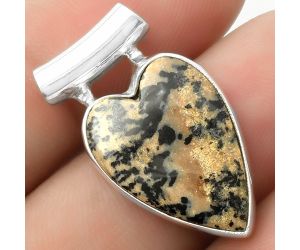 Valentine Gift Heart Russian Honey Dendrite Opal Pendant SDP117466 P-1259, 15x21 mm