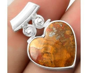 Valentine Gift Heart Natural Rare Cady Mountain Agate Pendant SDP117537 P-1597, 18x18 mm