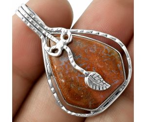 Natural Red Moss Agate Pendant SDP117868 P-1643, 19x24 mm