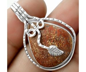 Natural Red Moss Agate Pendant SDP117879 P-1643, 19x23 mm