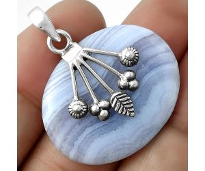 Natural Blue Lace Agate - South Africa Pendant SDP118149 P-1647, 25x32 mm