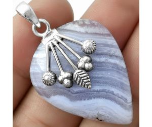 Natural Blue Lace Agate - South Africa Pendant SDP118177 P-1647, 26x33 mm