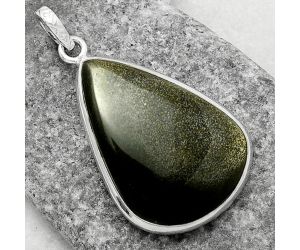 Natural Silver Obsidian Pendant SDP118279 P-1001, 23x33 mm