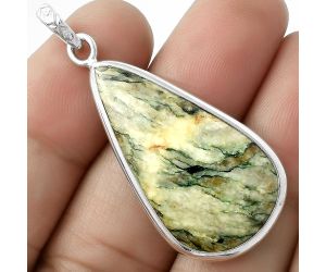 Natural Tree Weed Moss Agate - India Pendant SDP118330 P-1001, 17x33 mm