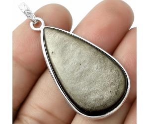 Natural Silver Obsidian Pendant SDP118333 P-1001, 20x36 mm