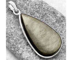 Natural Silver Obsidian Pendant SDP118333 P-1001, 20x36 mm