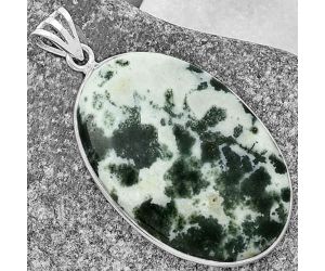 Natural Tree Weed Moss Agate - India Pendant SDP118390 P-1001, 25x37 mm